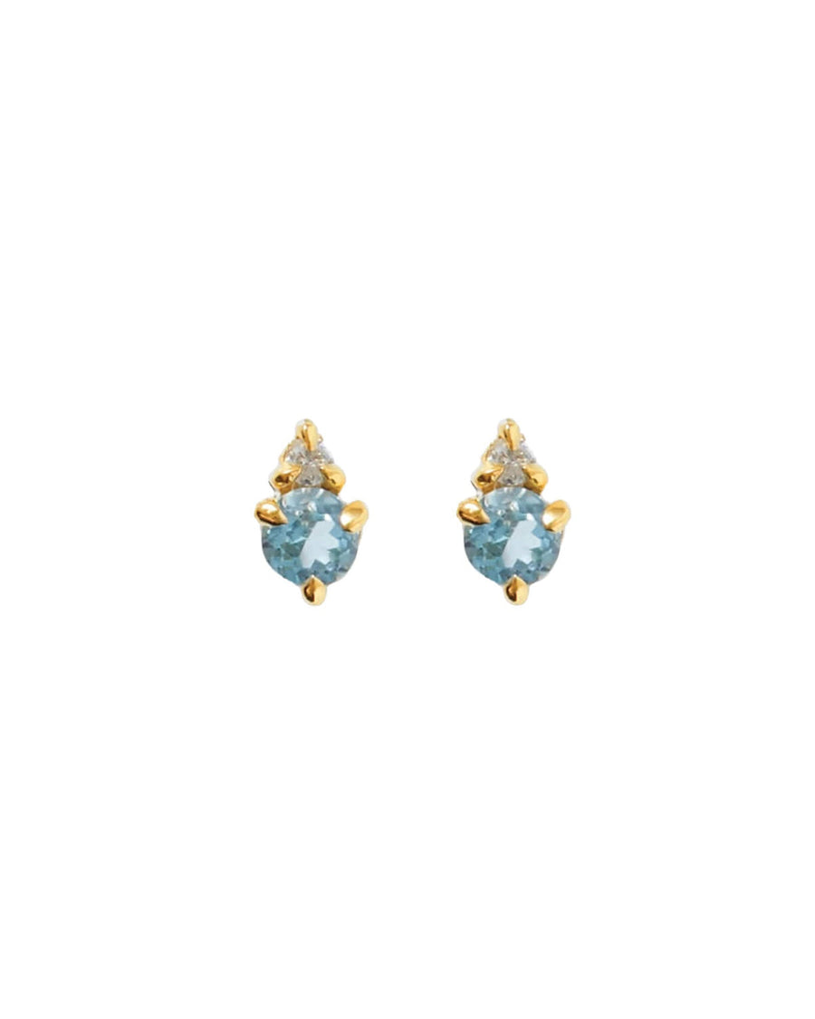 Quiet Icon-Birthstone Studs | December-Earrings-14k Gold Vermeil, Cubic Zirconia-Blue Ruby Jewellery-Vancouver Canada