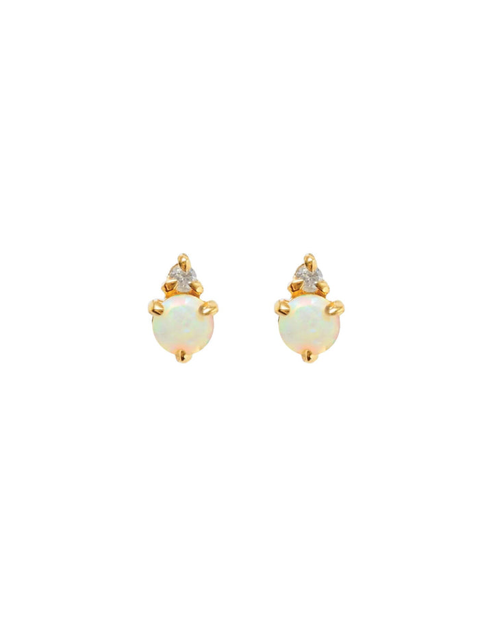 Quiet Icon-Birthstone Studs | October-Earrings-14k Gold Vermeil, Opal-Blue Ruby Jewellery-Vancouver Canada