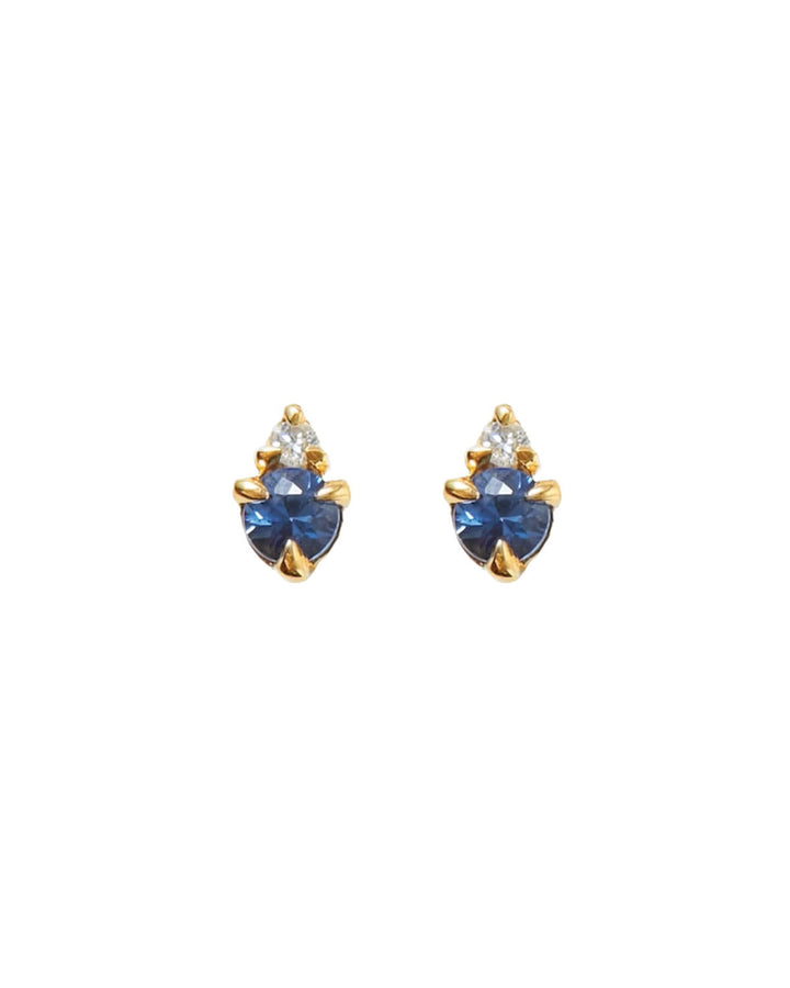 Quiet Icon-Birthstone Studs | September-Earrings-14k Gold Vermeil, Cubic Zirconia-Blue Ruby Jewellery-Vancouver Canada