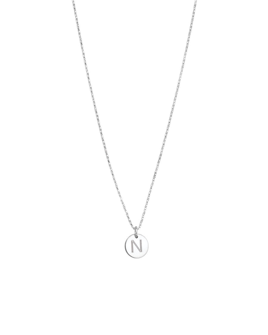 1948-Box Chain Initial Necklace-Necklaces-Sterling Silver-N-Blue Ruby Jewellery-Vancouver Canada