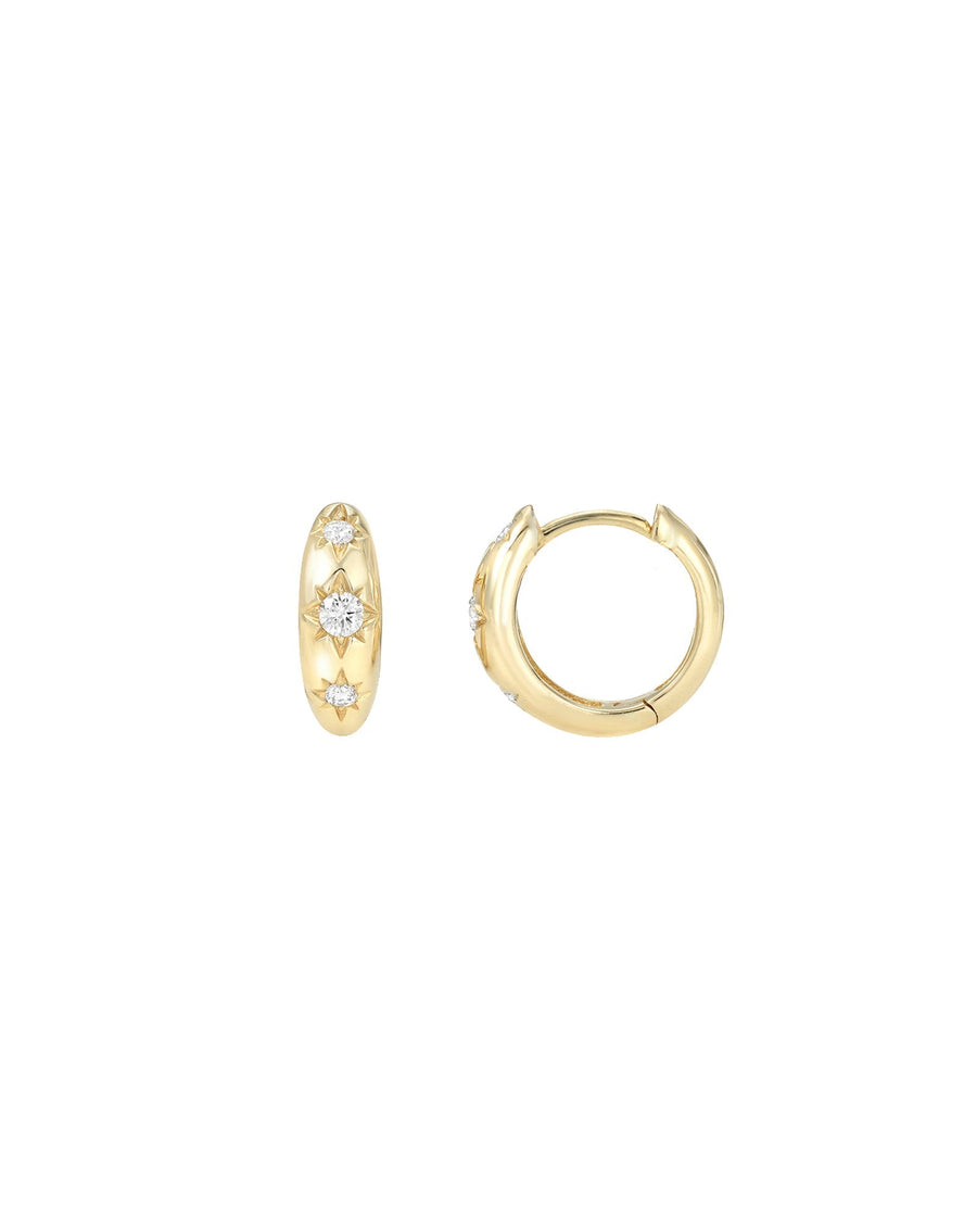 Quiet Icon-Celestial CZ Dome Huggies I 12mm-Earrings-14k Gold Vermeil, Cubic Zirconia-Blue Ruby Jewellery-Vancouver Canada