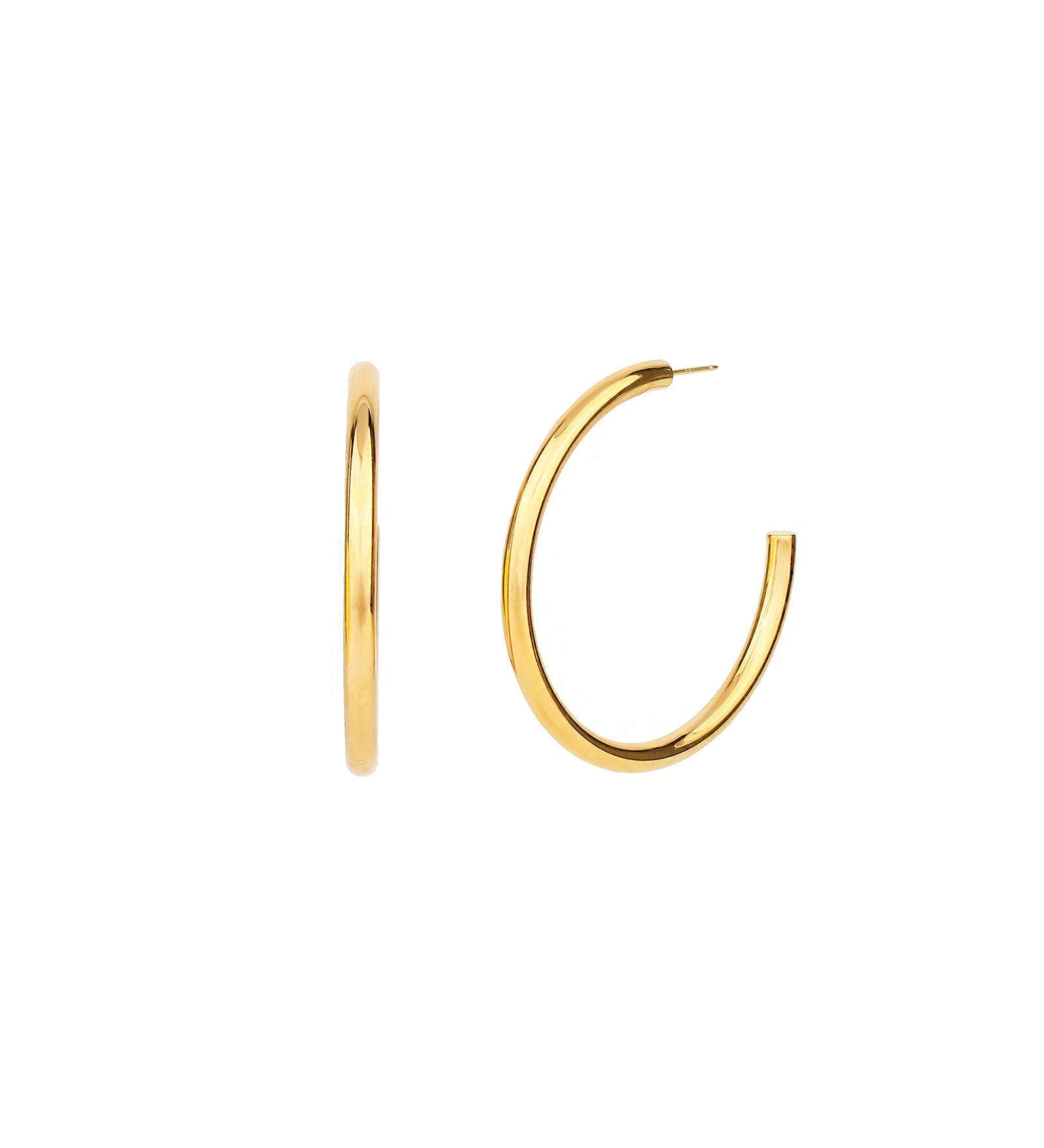 Tashi-Classic Hoops | 50mm-Earrings-14k Gold Vermeil-Blue Ruby Jewellery-Vancouver Canada