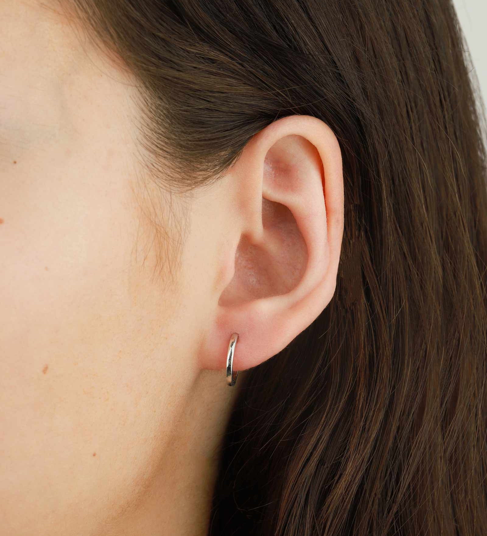 Classic Huggies | 12mm-Earrings-Goldhive-14k White Gold-Blue Ruby Jewellery-Vancouver-Canada