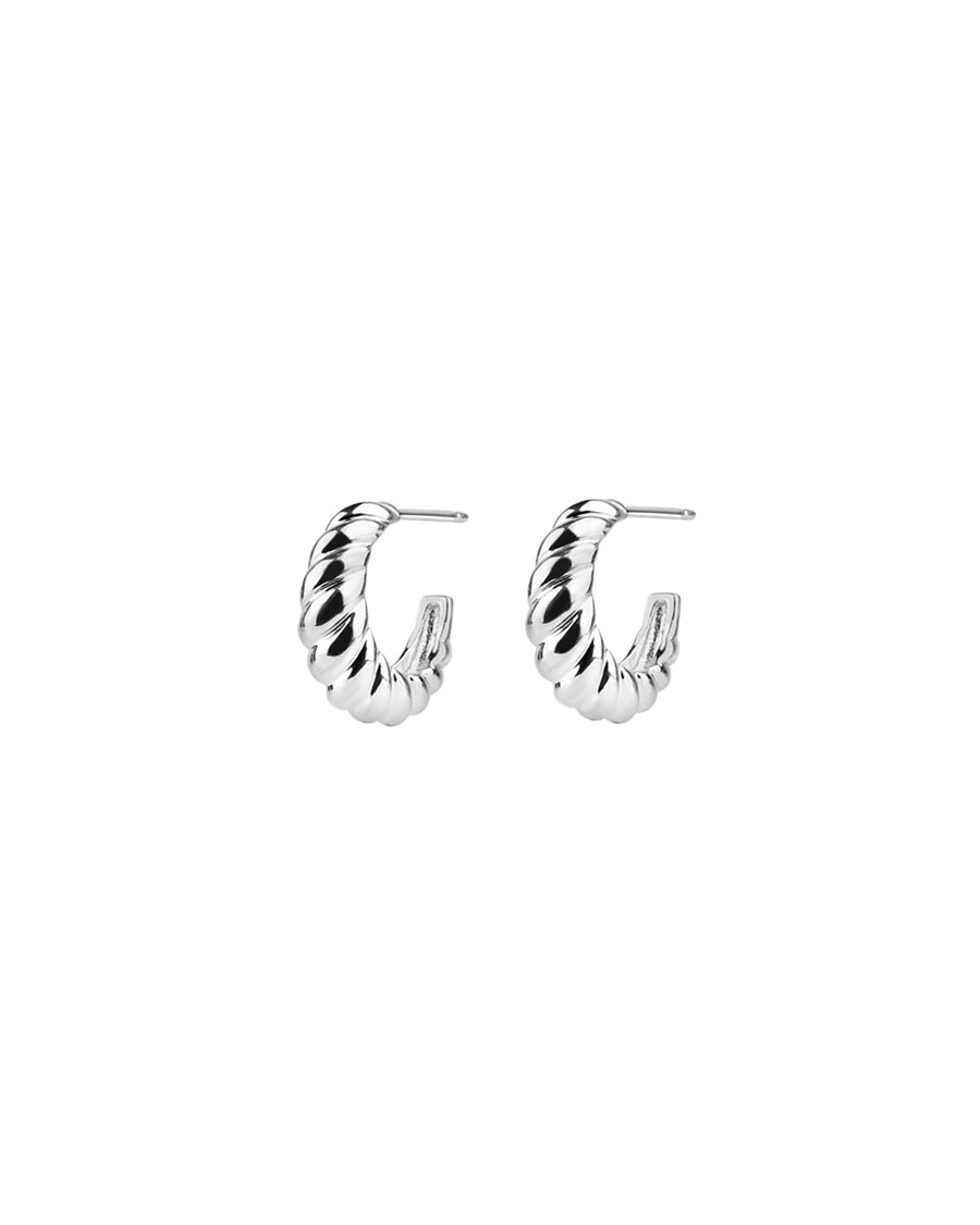 Tashi-Croissant Hoops I 13mm-Earrings-Sterling Silver-Blue Ruby Jewellery-Vancouver Canada
