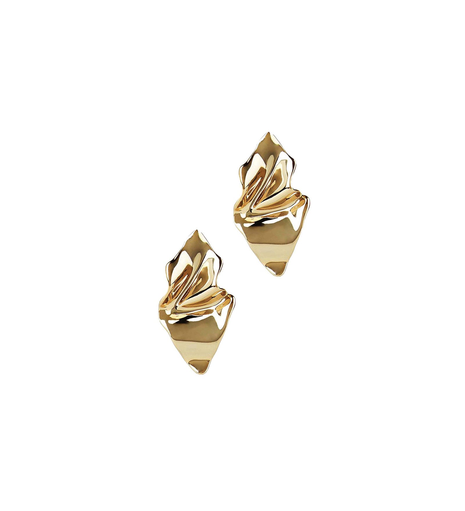 Alexis Bittar-Crumpled Small Post Earrings-Earrings-14k Gold Plated-Blue Ruby Jewellery-Vancouver Canada