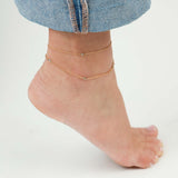 1948-CZ Anklet-Anklets-14k Gold-fill, Cubic Zirconia-Blue Ruby Jewellery-Vancouver Canada