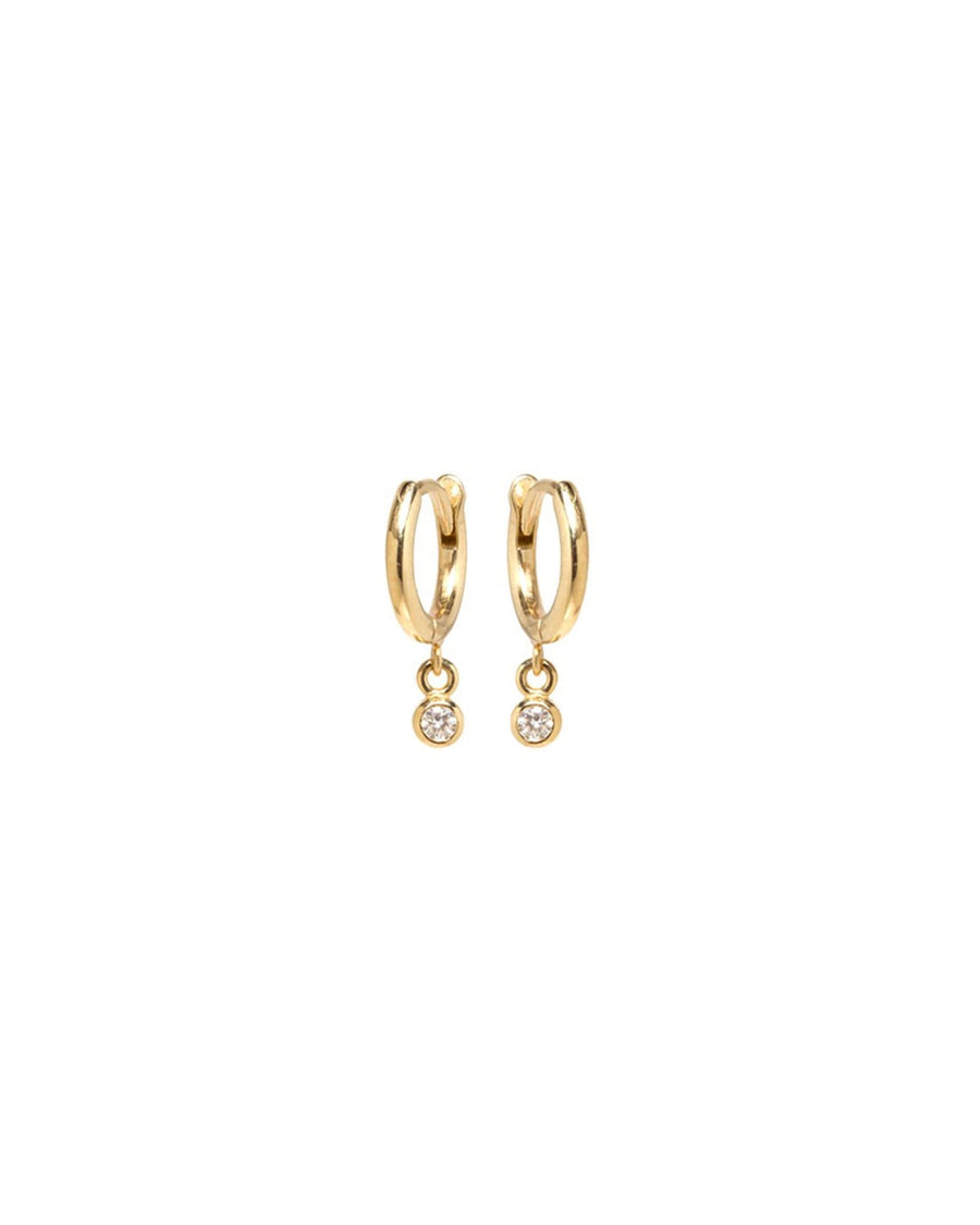 Zoe Chicco-Diamond Drop Huggies-Earrings-14k Yellow Gold, Diamond-Blue Ruby Jewellery-Vancouver Canada