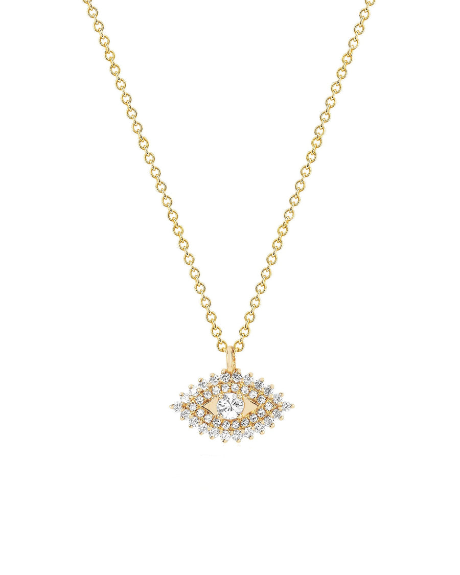 Quiet Icon-Evil Eyelash Necklace-Necklaces-14k Gold Vermeil, Cubic Zirconia-Blue Ruby Jewellery-Vancouver Canada
