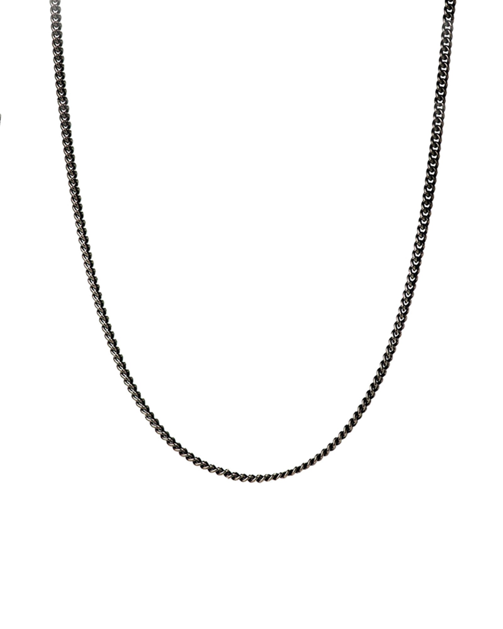 Pyrrha Fine Curb Chain Black Sterling Silver Blue Ruby Jewellery