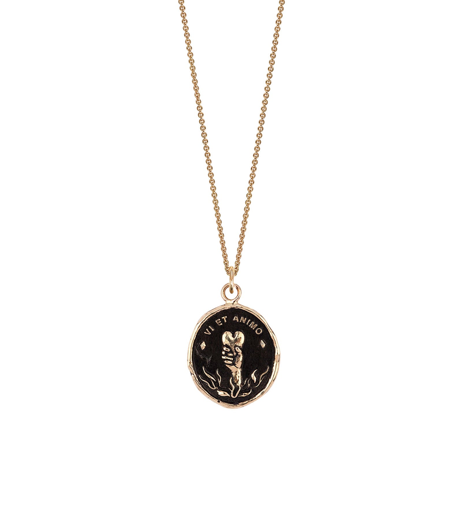 Pyrrha-First Responder 14k Gold Talisman-Necklaces-14k Yellow Gold-Blue Ruby Jewellery-Vancouver Canada