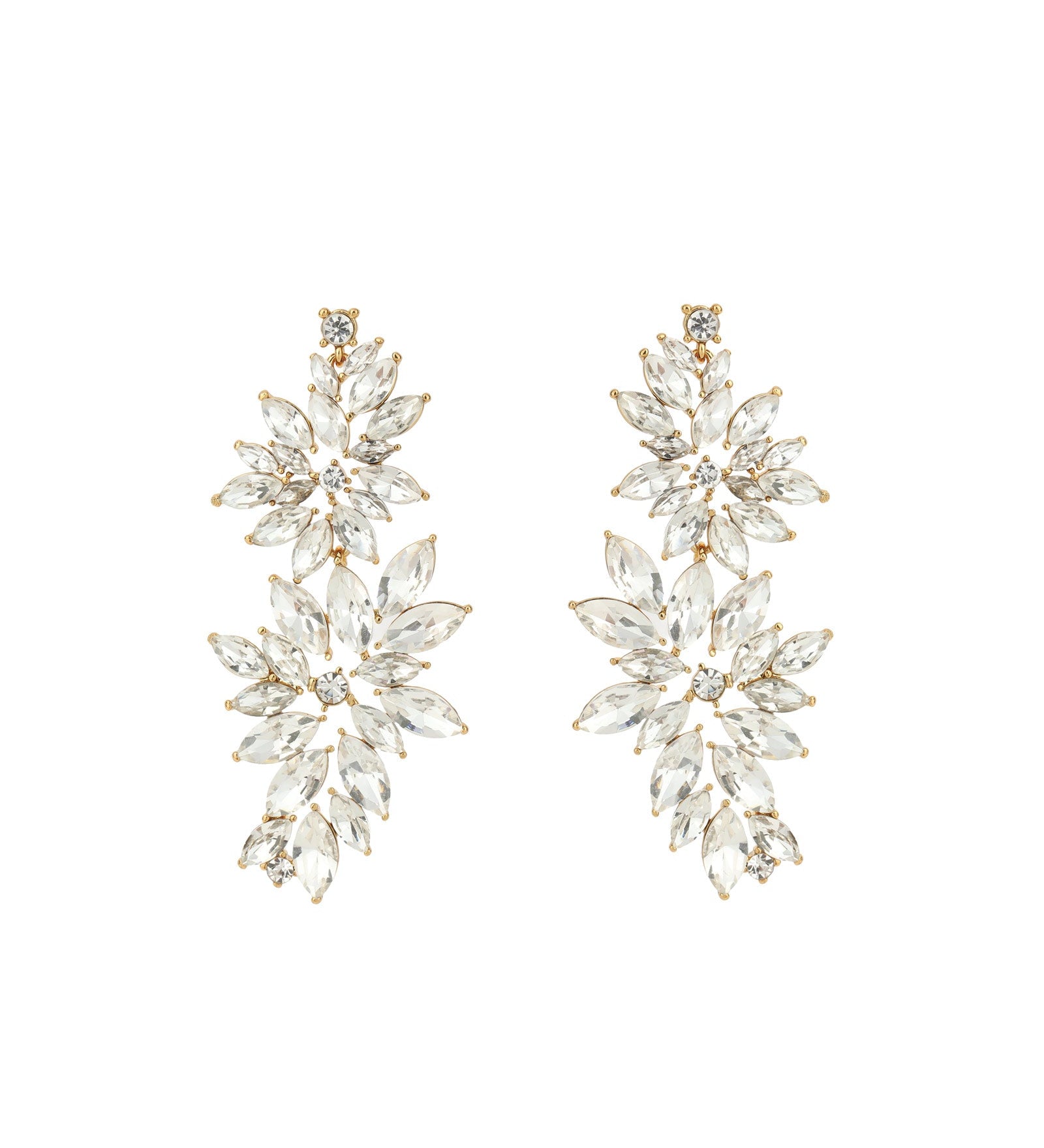 Olive & Piper-Flora Drops-Earrings-14k Gold Plated, Crystal-Blue Ruby Jewellery-Vancouver Canada