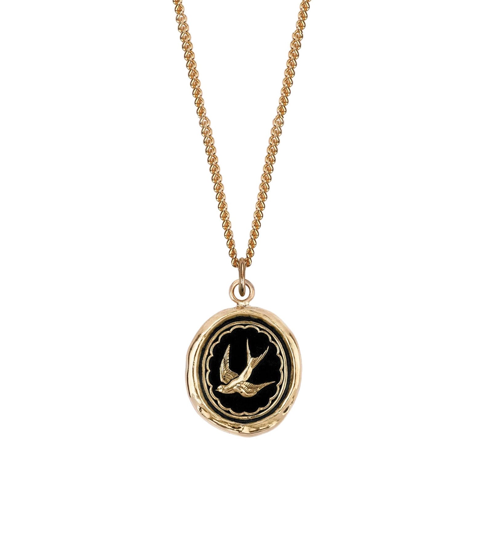 Pyrrha-Free Spirited Signature 14k Talisman-Necklaces-14k Yellow Gold-Blue Ruby Jewellery-Vancouver Canada