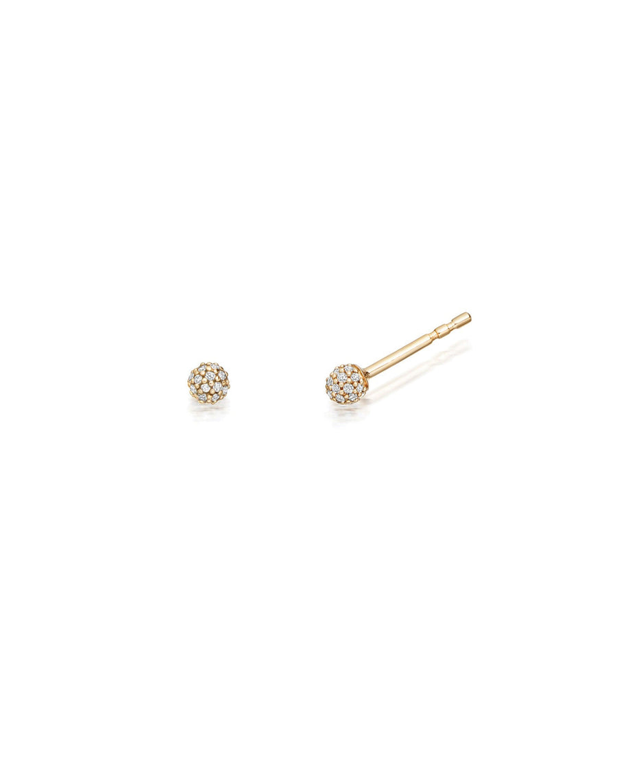 Quiet Icon-Glitter Ball CZ Stud-Earrings-14k Gold Vermeil, Cubic Zirconia-Blue Ruby Jewellery-Vancouver Canada