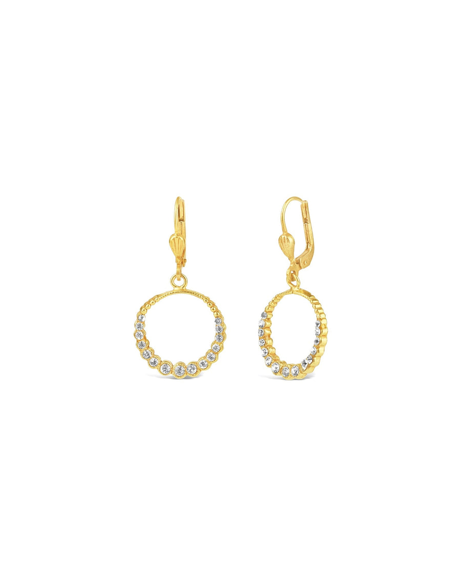 La Vie Parisienne-Gradient Crystal Ring Hooks | 20mm-Earrings-14k Gold Plated, White Crystal-Blue Ruby Jewellery-Vancouver Canada