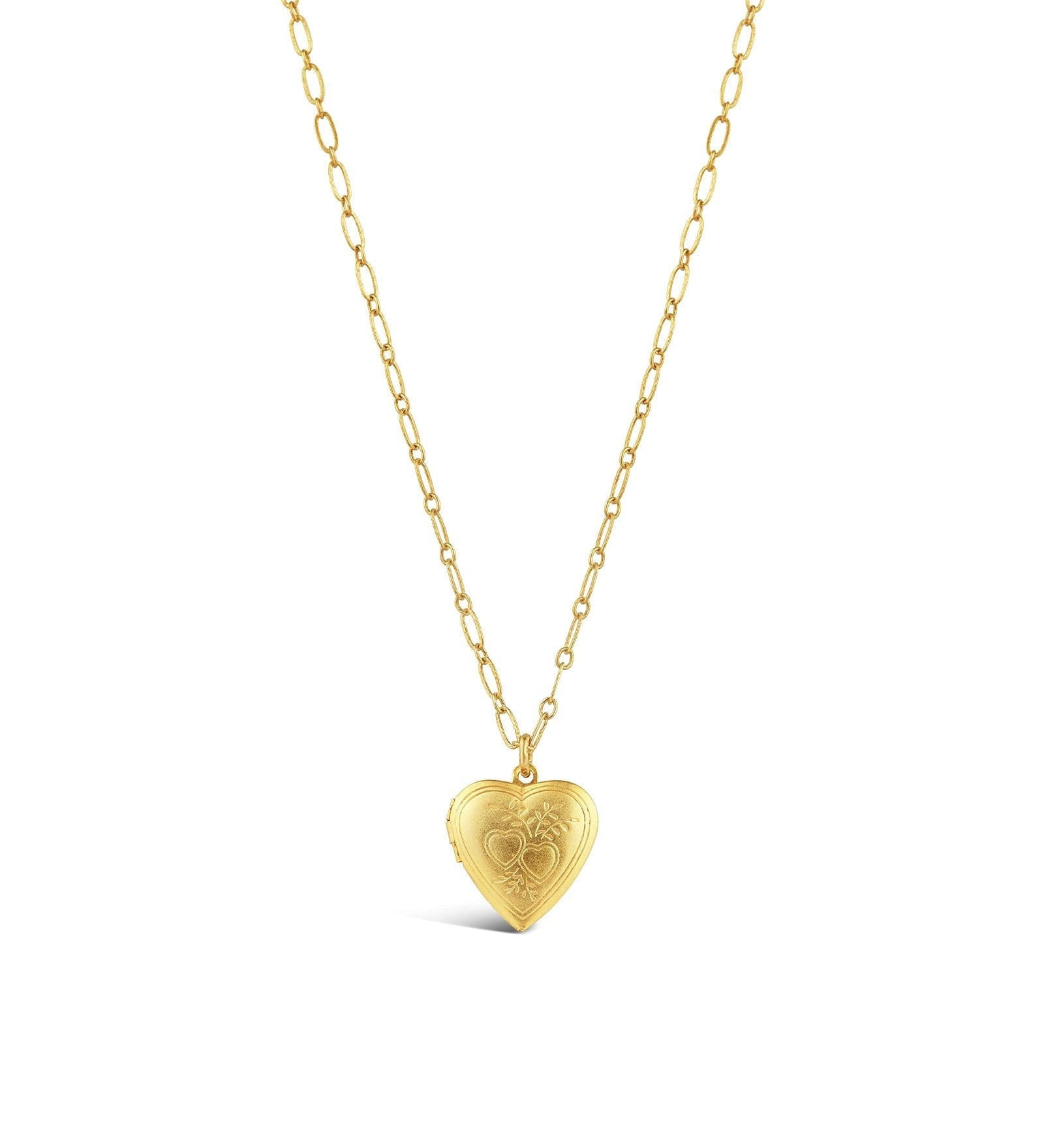 La Vie Parisienne-Heart Locket Necklace-Necklaces-14k Gold Plated-Blue Ruby Jewellery-Vancouver Canada