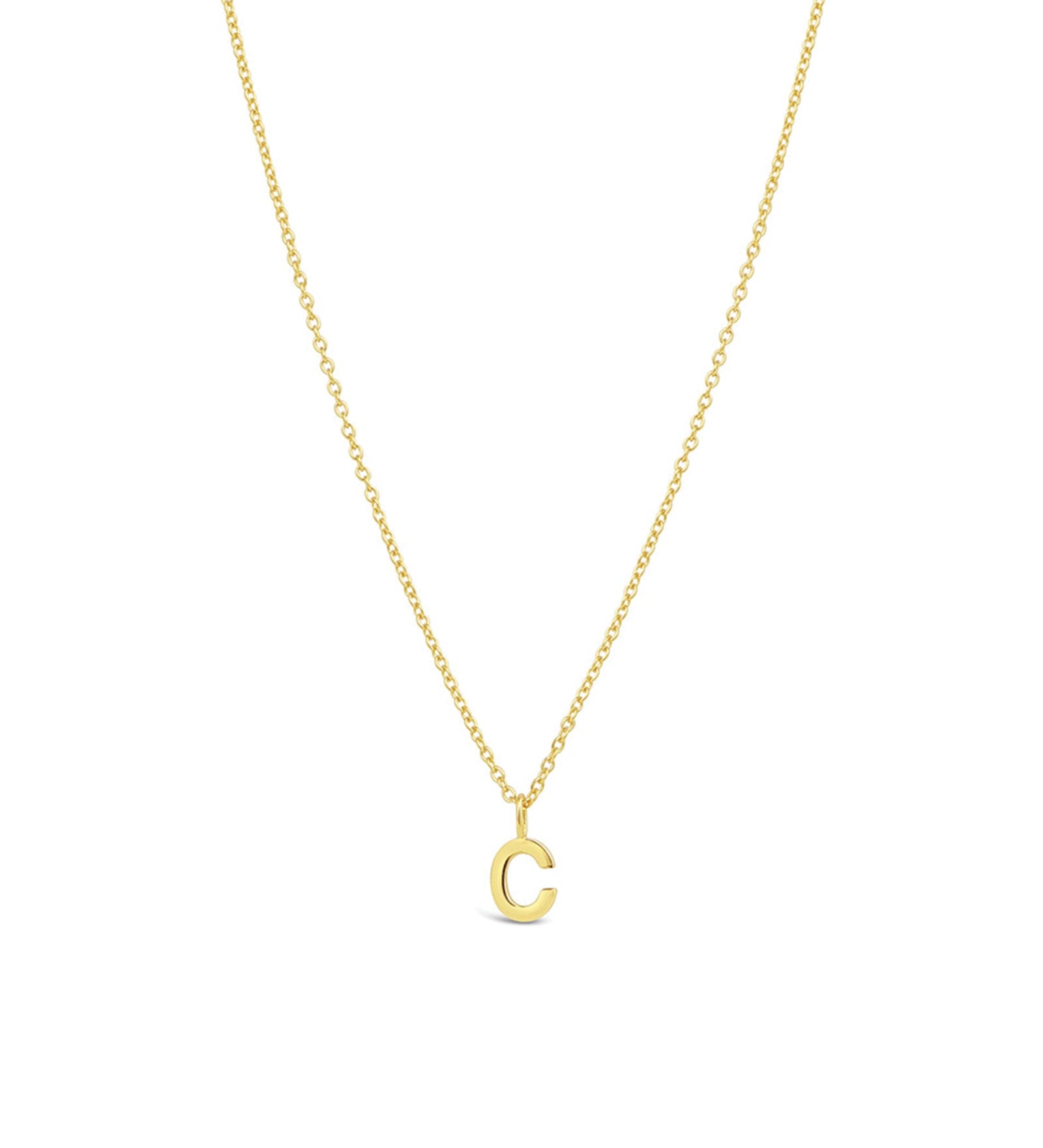 Quiet Icon-Initial Necklace-Necklaces-14k Gold Vermeil-C-Blue Ruby Jewellery-Vancouver Canada