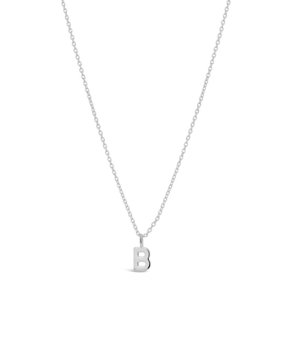 Quiet Icon-Initial Necklace-Necklaces-Rhodium Plated Sterling Silver-B-Blue Ruby Jewellery-Vancouver Canada