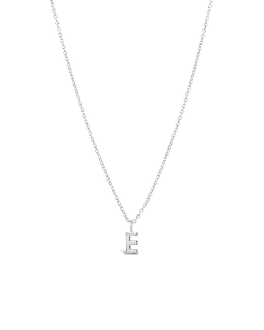 Quiet Icon-Initial Necklace-Necklaces-Rhodium Plated Sterling Silver-E-Blue Ruby Jewellery-Vancouver Canada
