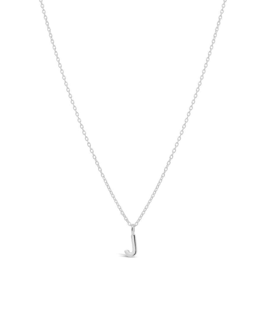 Quiet Icon-Initial Necklace-Necklaces-Rhodium Plated Sterling Silver-J-Blue Ruby Jewellery-Vancouver Canada