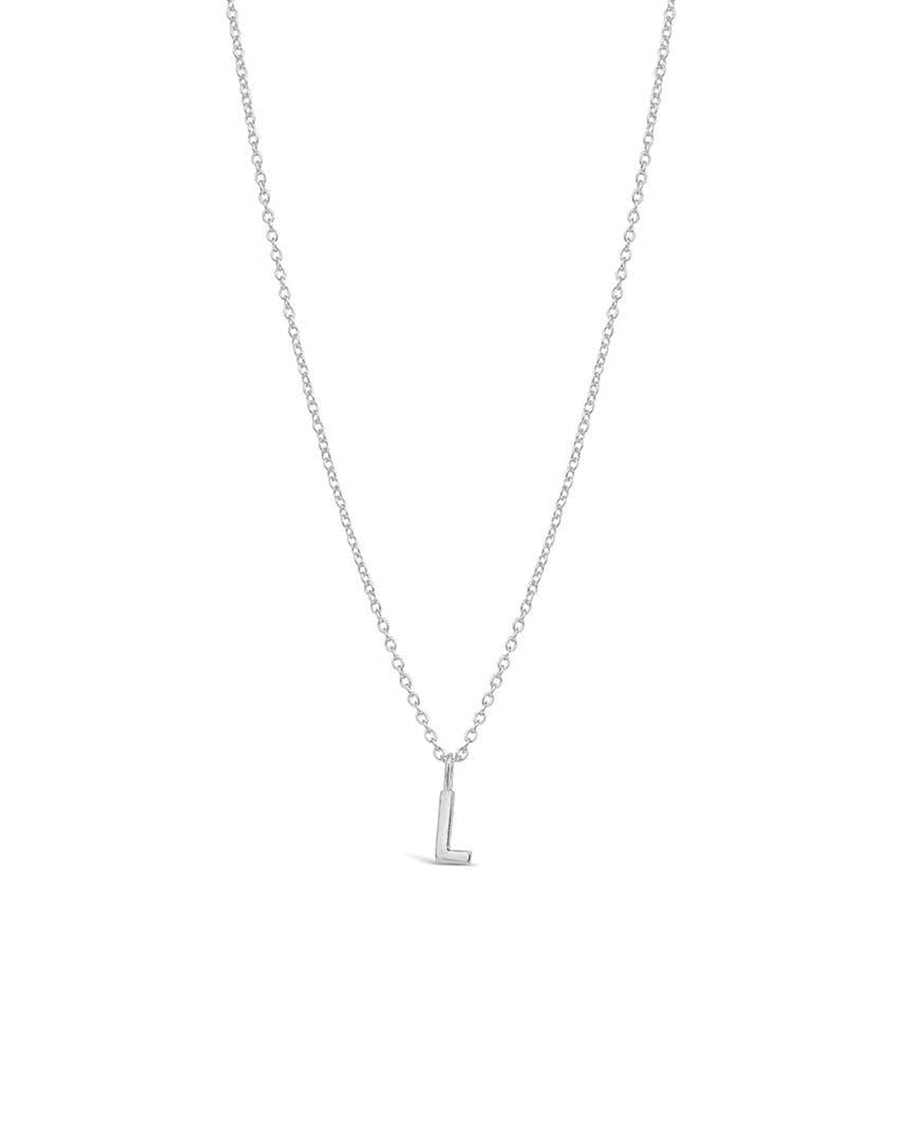 Quiet Icon-Initial Necklace-Necklaces-Rhodium Plated Sterling Silver-L-Blue Ruby Jewellery-Vancouver Canada