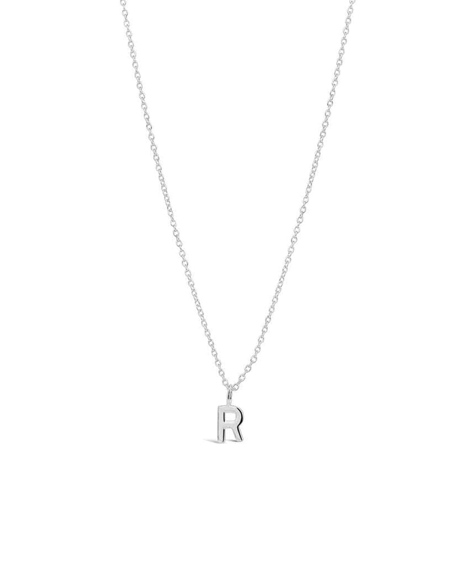 Quiet Icon-Initial Necklace-Necklaces-Rhodium Plated Sterling Silver-R-Blue Ruby Jewellery-Vancouver Canada