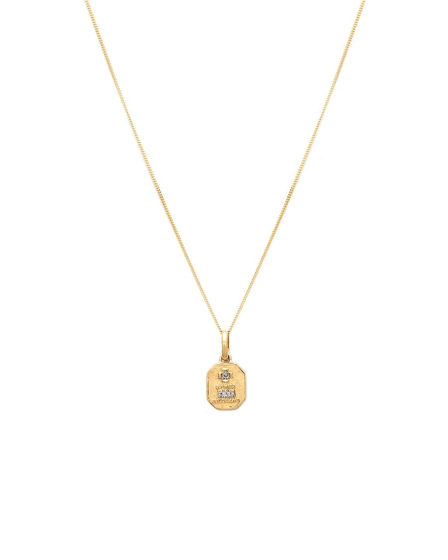 Leah Alexandra Fine-Love Token Necklace Square-Necklaces-14k Yellow Gold, Diamond-Blue Ruby Jewellery-Vancouver Canada