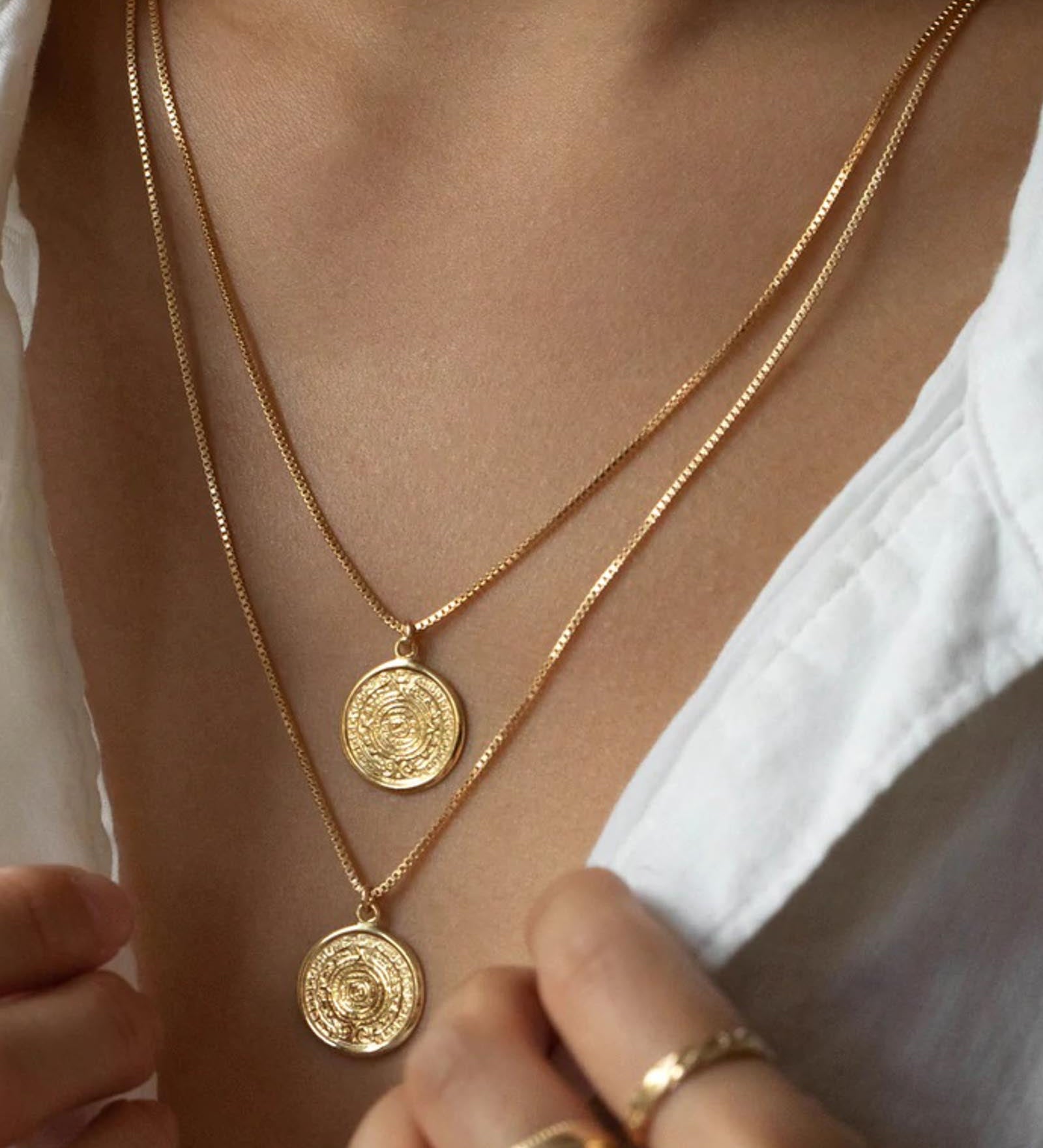 Leah Alexandra-Mayan Necklace-Necklaces-14k Gold Vermeil, 14k Gold-fill-Blue Ruby Jewellery-Vancouver Canada
