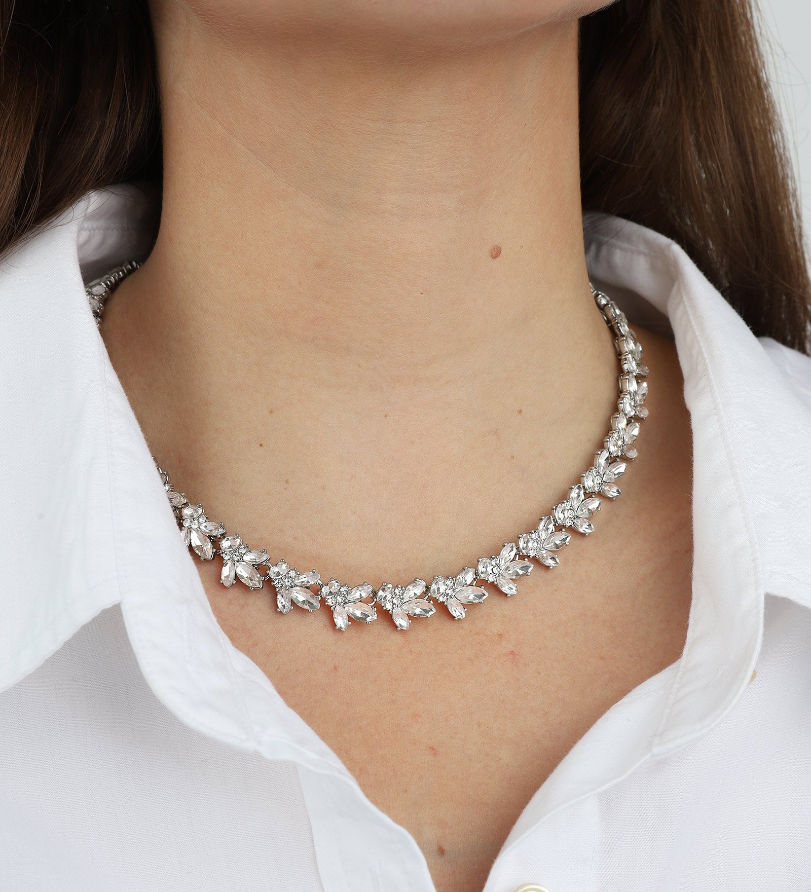 Olive & Piper-Mini Lucy Necklace-Necklaces-Silver-Tone, Crystal-Blue Ruby Jewellery-Vancouver Canada