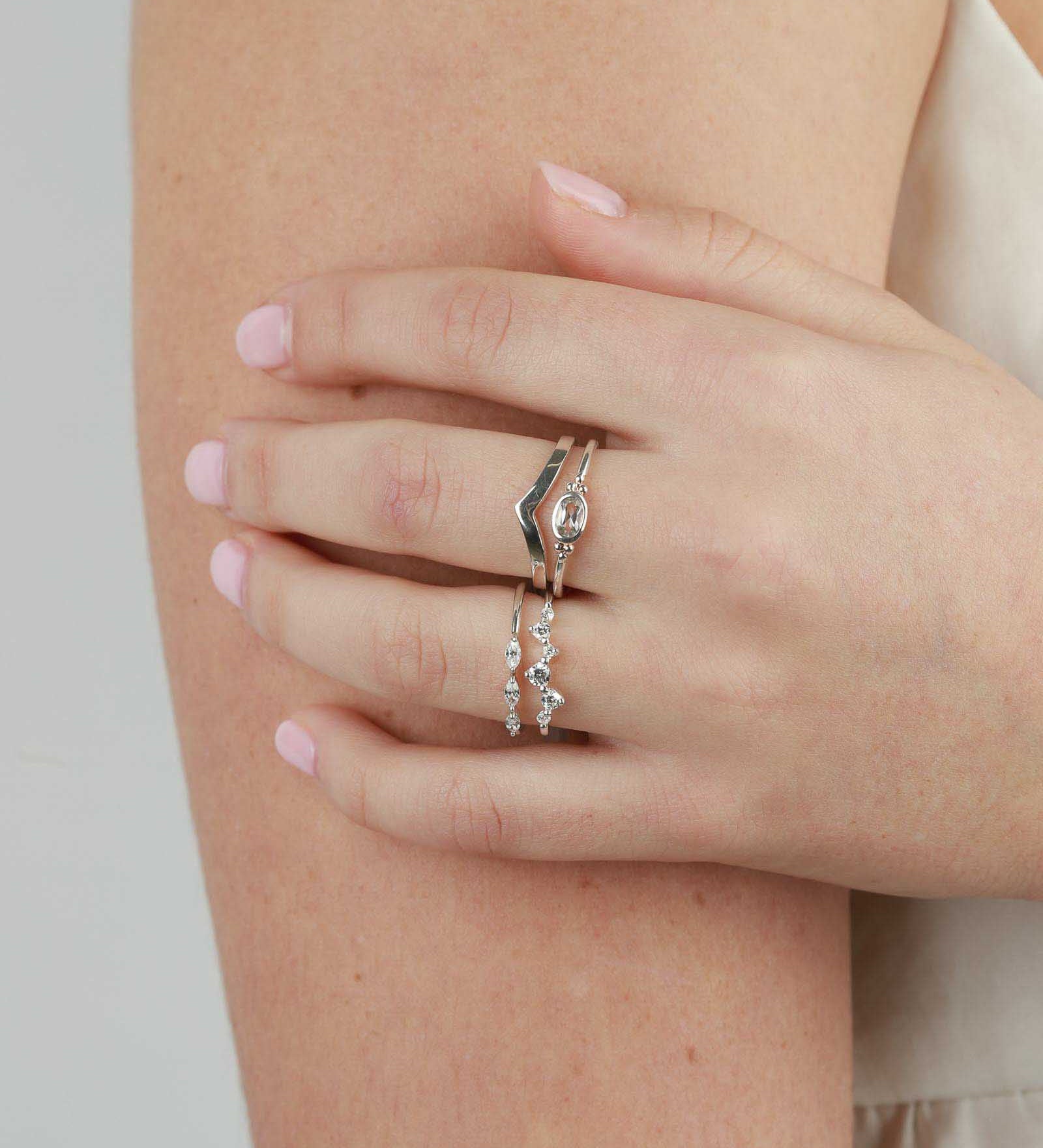 Tashi-Mix Shape CZ Ring-Rings-Blue Ruby Jewellery-Vancouver Canada