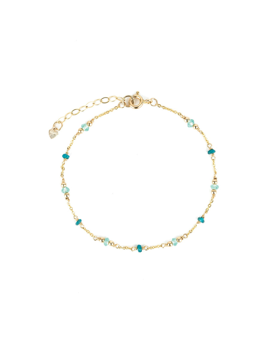 Cause We Care-Mixed Stone Beaded Station Bracelet-Bracelets-14k Gold Filled, Apatite-Blue Ruby Jewellery-Vancouver Canada