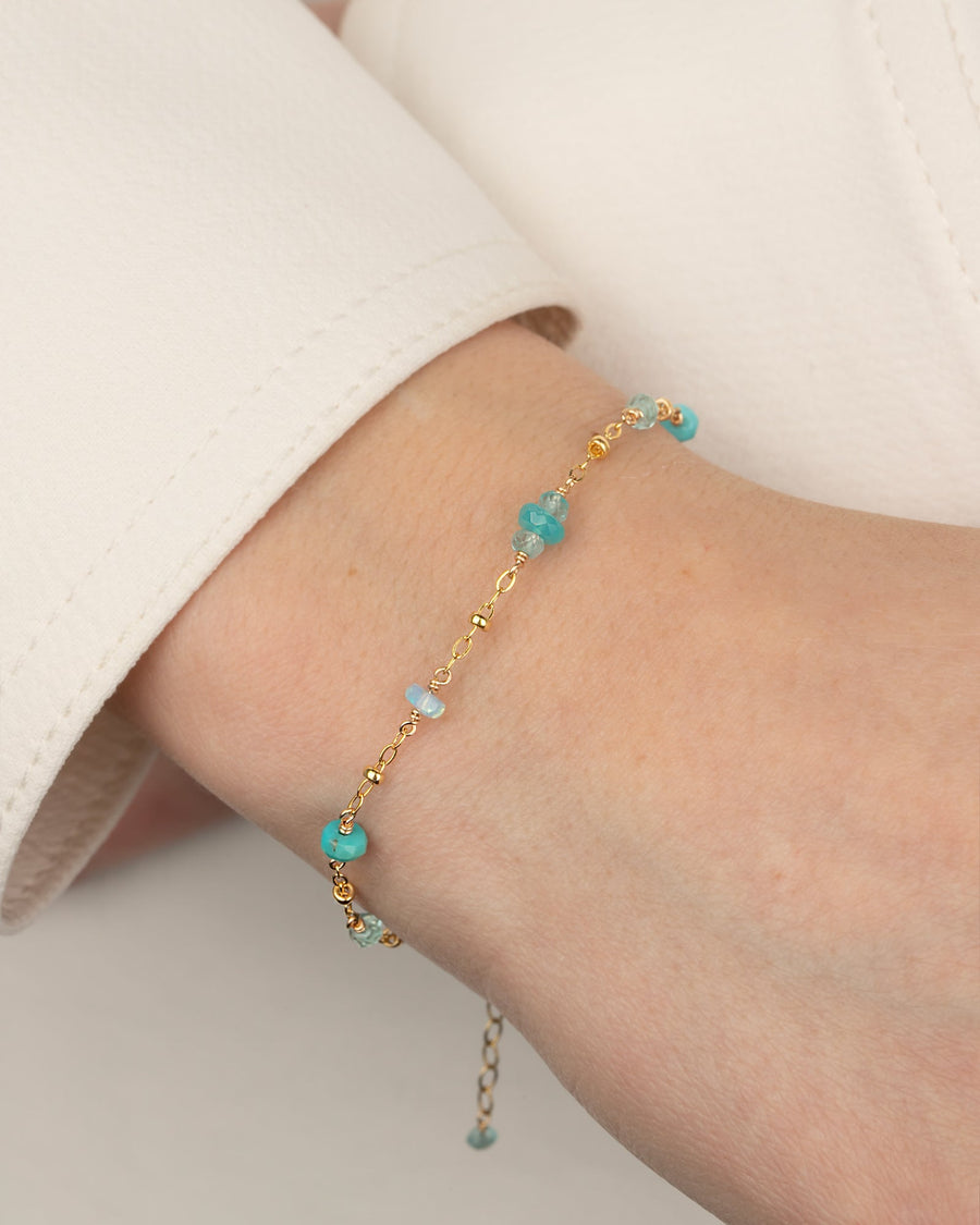 Gem Jar-Mixed Stone Satellite Bracelet-Bracelets-14k Gold Filled, Blue Opal-Blue Ruby Jewellery-Vancouver Canada