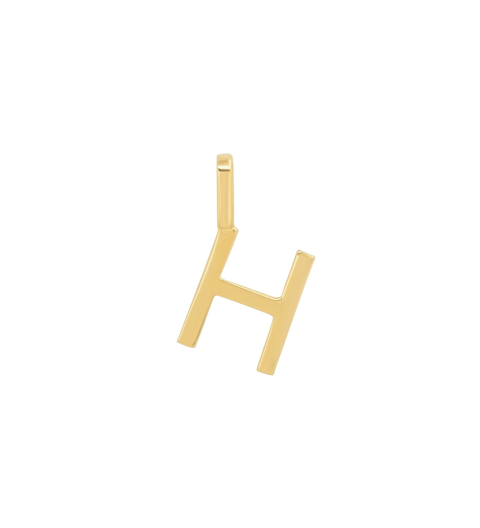 Tai Fine-Monogram Pendant-Necklaces-14k Yellow Gold-H-Blue Ruby Jewellery-Vancouver Canada