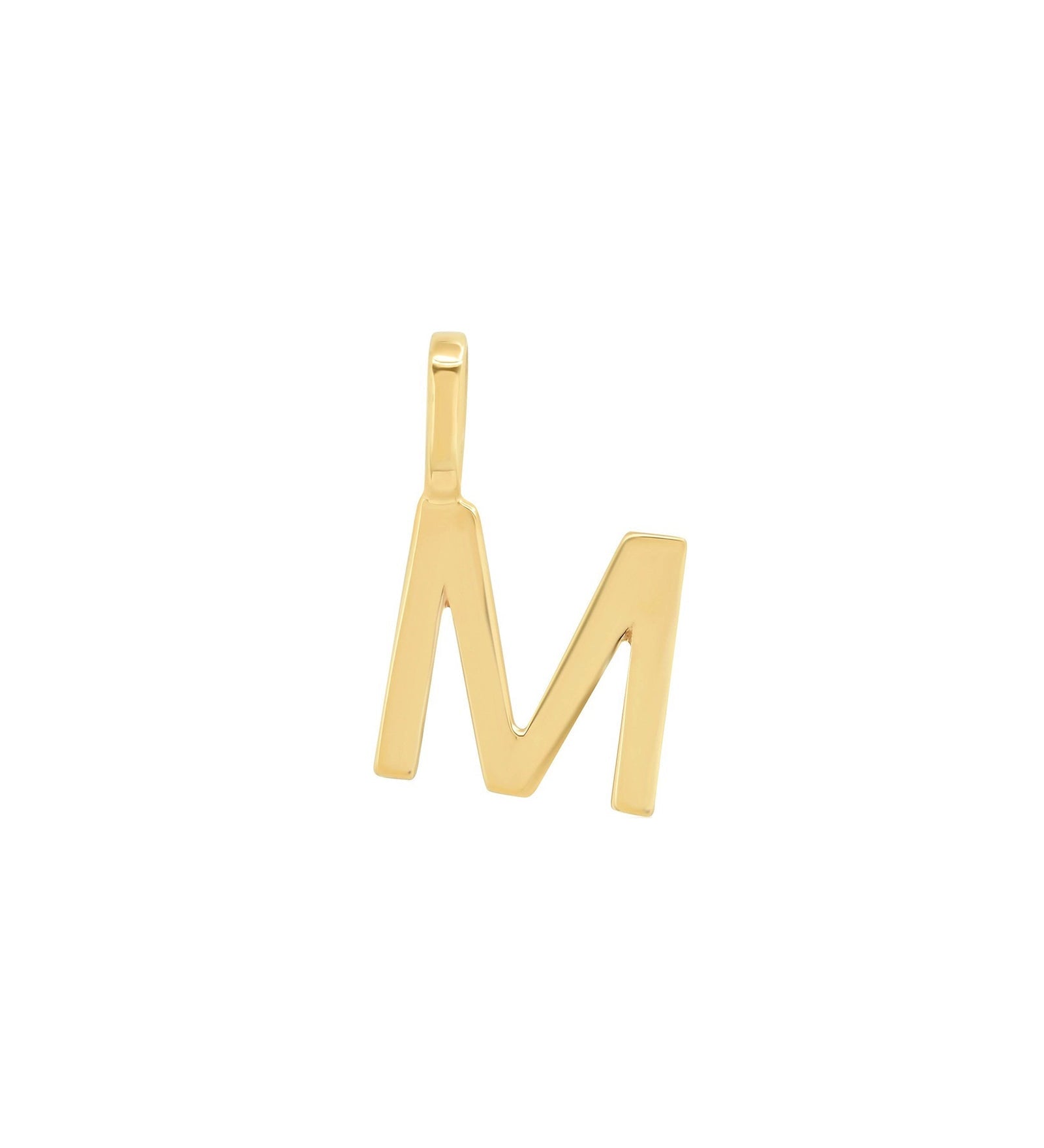 Tai Fine-Monogram Pendant-Necklaces-14k Yellow Gold-M-Blue Ruby Jewellery-Vancouver Canada