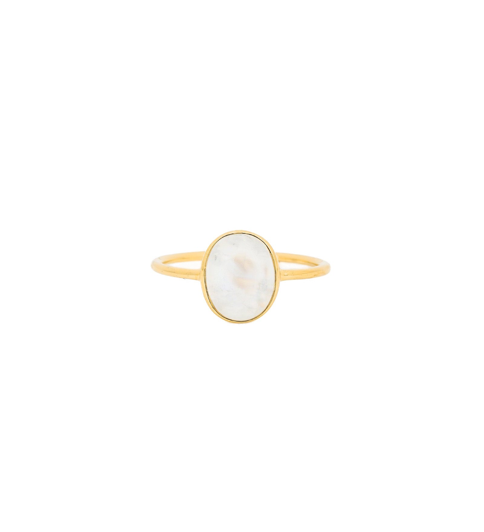 Tashi-Oval Stone Ring-Rings-14k Gold Vermeil, Rainbow Moonstone-5-Blue Ruby Jewellery-Vancouver Canada