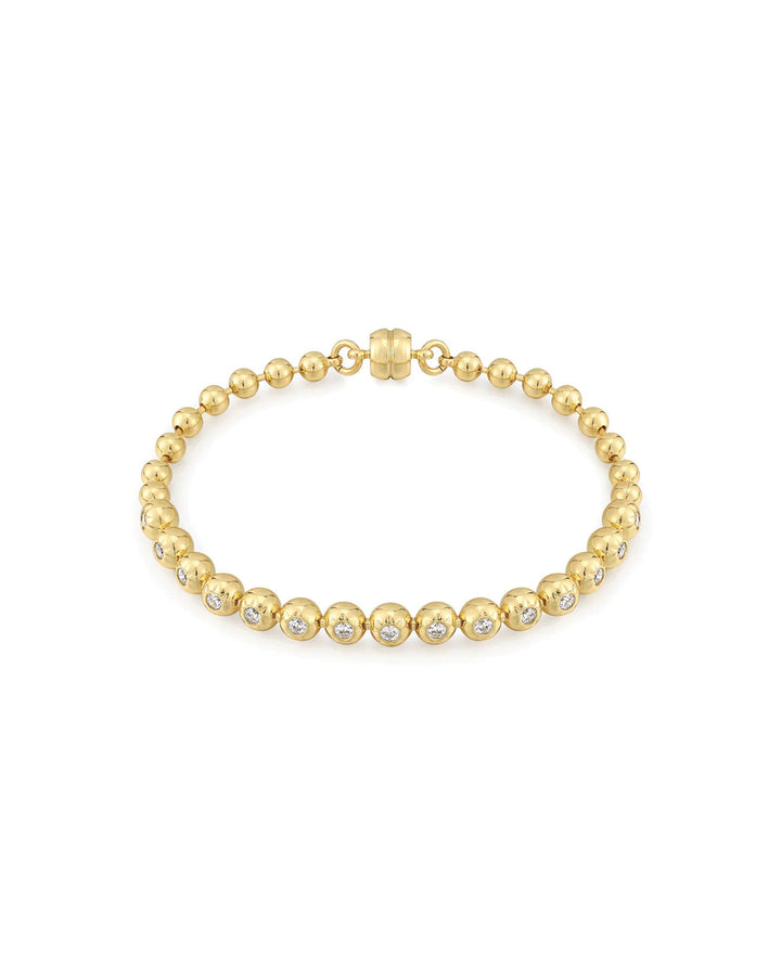 Luv AJ-Pave Ball Chain Bracelet-Bracelets-14k Gold Plated-Blue Ruby Jewellery-Vancouver Canada