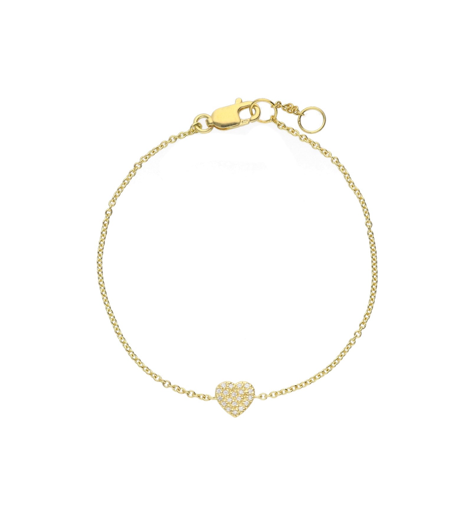 Tashi-Pavé Heart Bracelet-Bracelets-14k Gold Vermeil, Cubic Zirconia-Heart-Blue Ruby Jewellery-Vancouver Canada