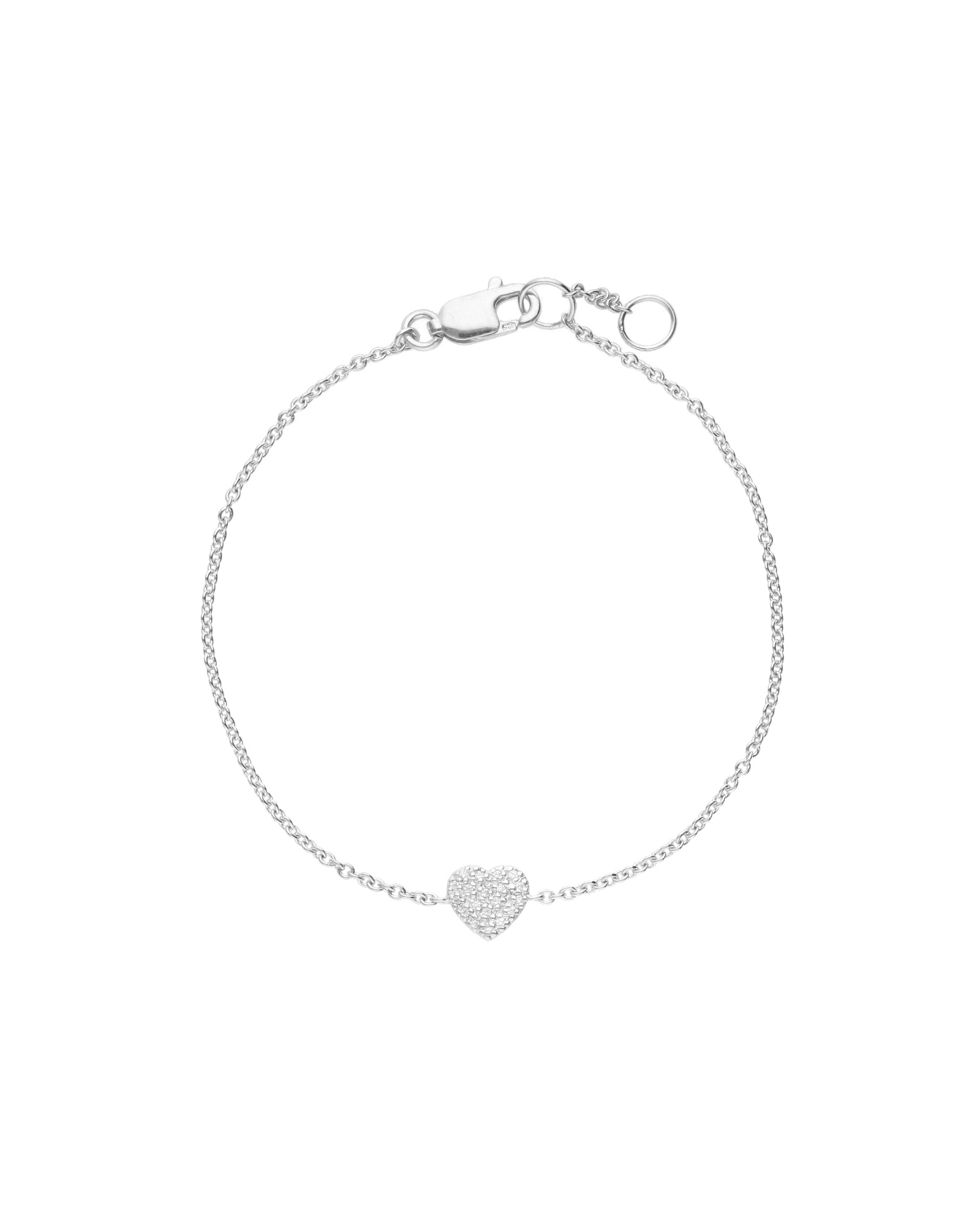 Tashi Pave Heart Bracelet Sterling Silver Cubic Zirconia Blue Ruby Jewellery