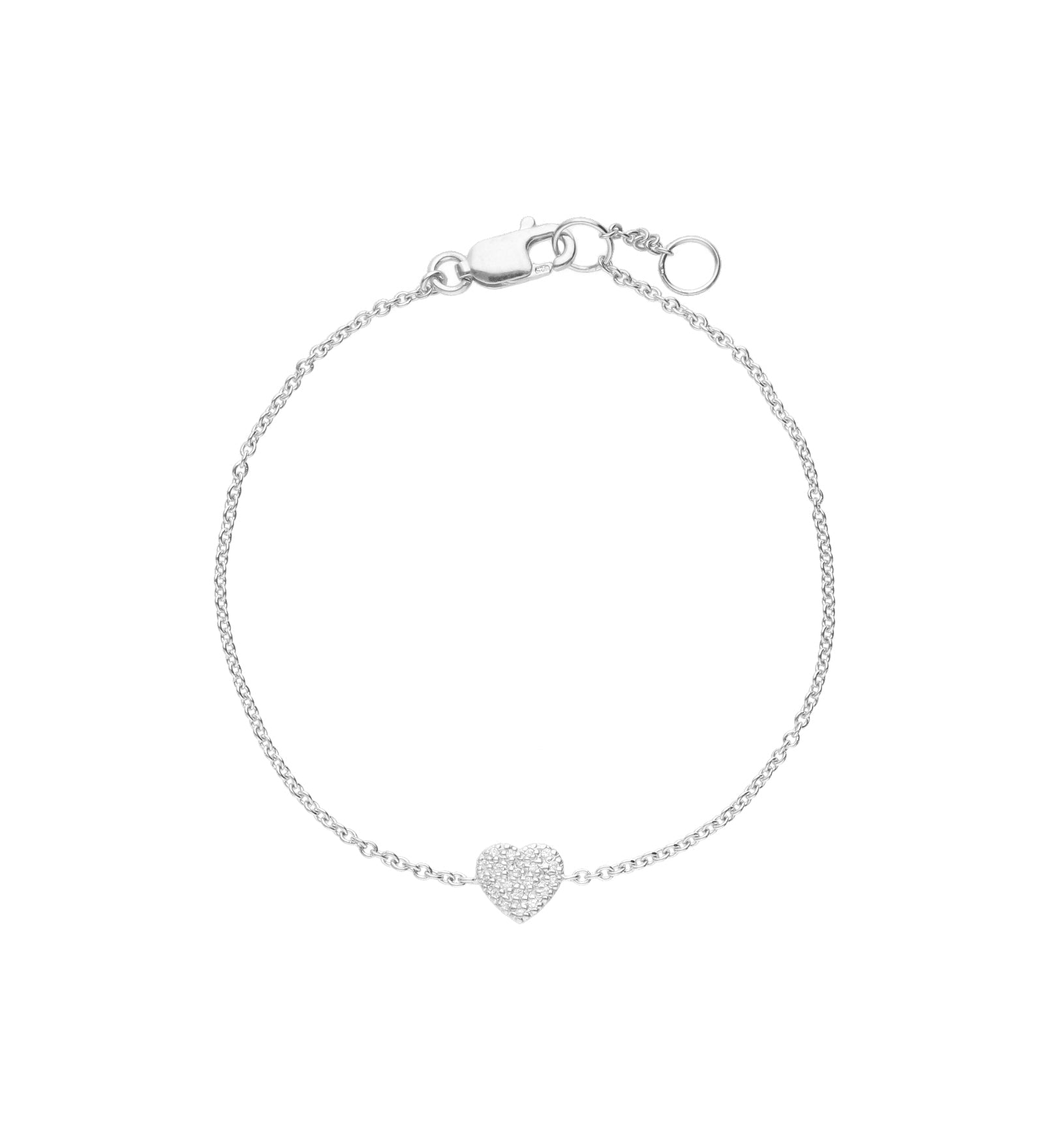 Tashi-Pavé Heart Bracelet-Bracelets-Sterling Silver, Cubic Zirconia-Heart-Blue Ruby Jewellery-Vancouver Canada