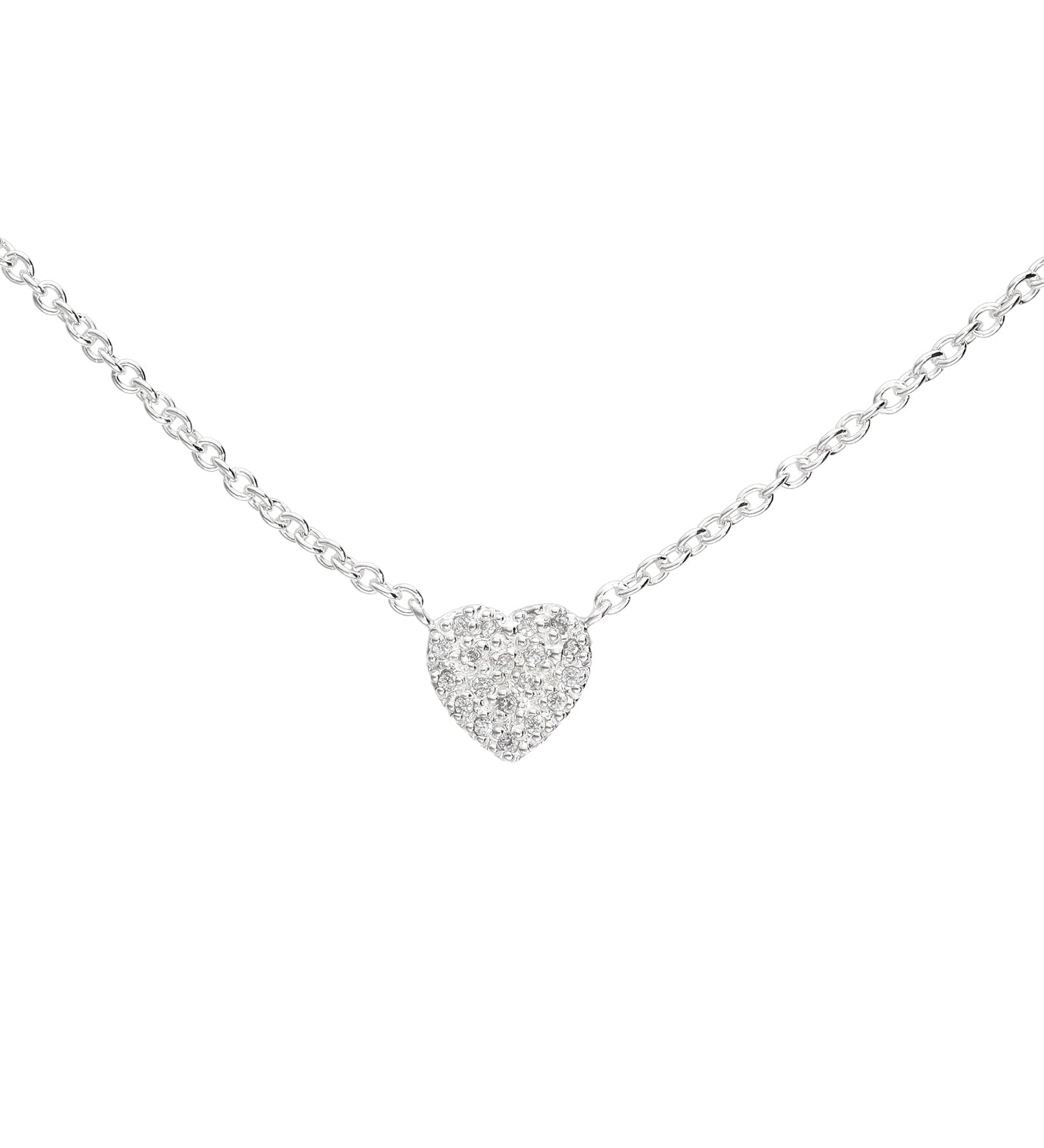 Tashi-Pavé Heart Necklace-Necklaces-Sterling Silver, Cubic Zirconia-Blue Ruby Jewellery-Vancouver Canada