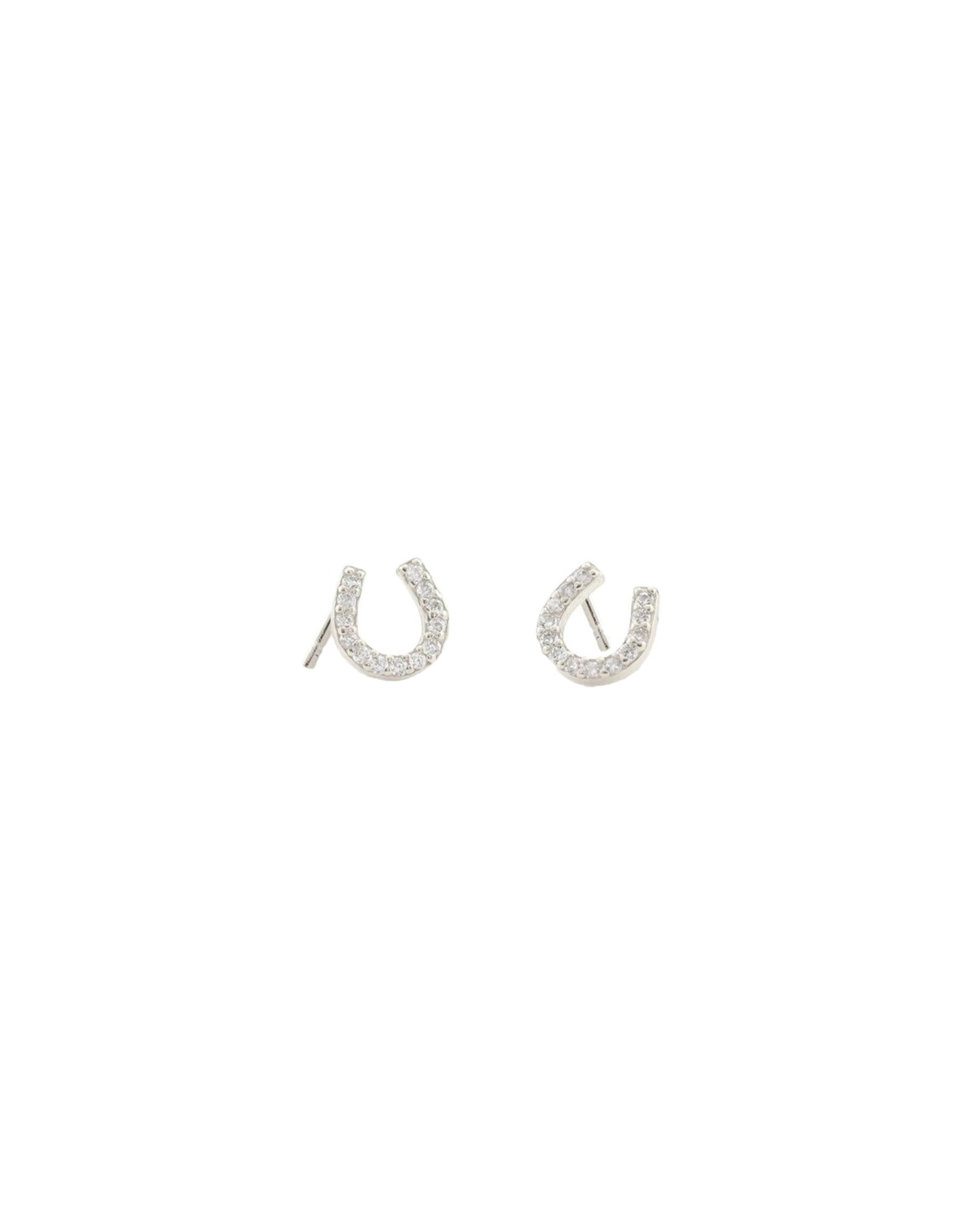 Tiny Sterling Silver And Cubic Zirconia Horseshoe Ear Studs (non-returnable) - Ireland - Foto 2