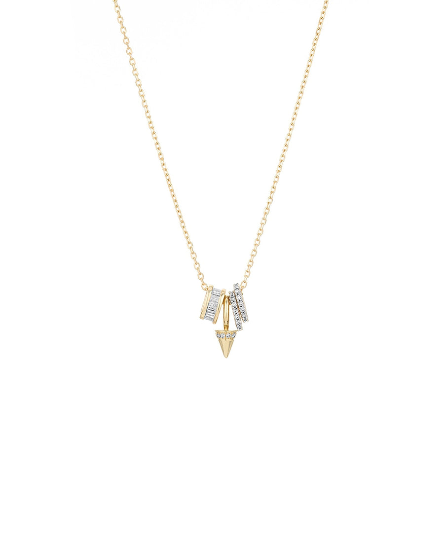 Pavé Mosh Pit Necklace-Necklaces-Adina Reyter-14k Yellow Gold, Diamond-Blue Ruby Jewellery-Vancouver-Canada