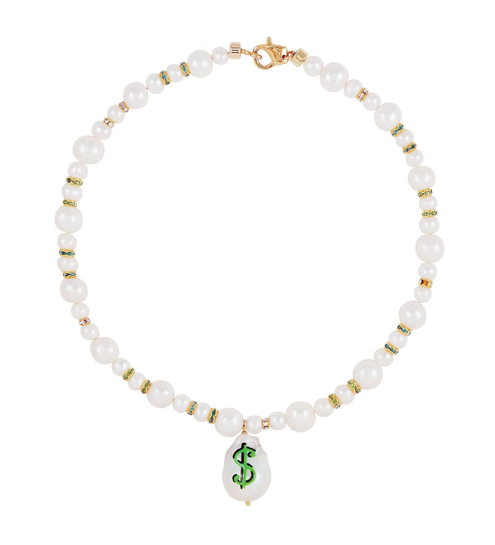Pay Up Necklace 14k Gold Plated, Freshwater Pearls