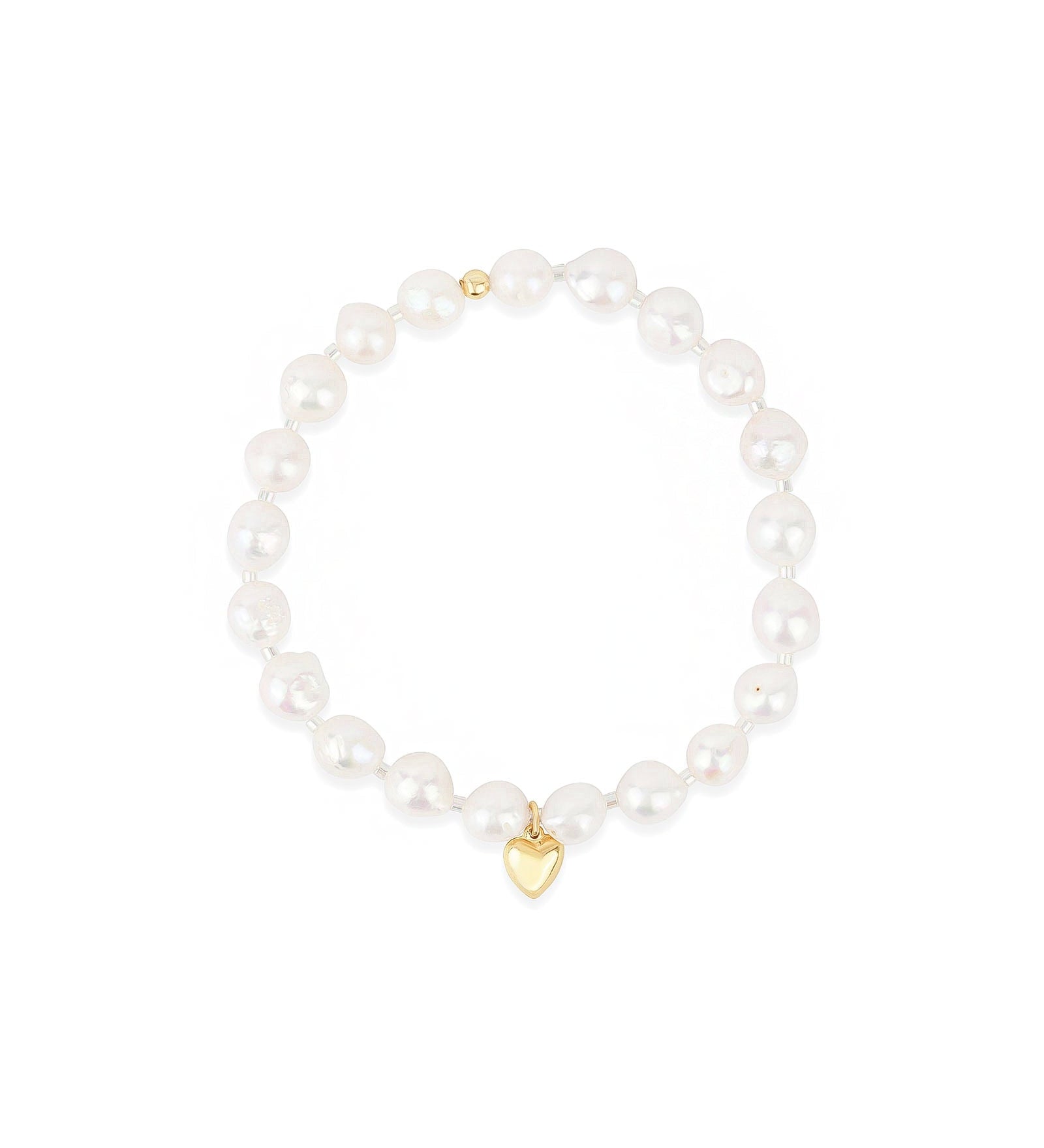 Cause We Care-Pearl Miyuki Heart Drop Bracelet | 6mm-Bracelets-14k Gold-fill-Blue Ruby Jewellery-Vancouver Canada