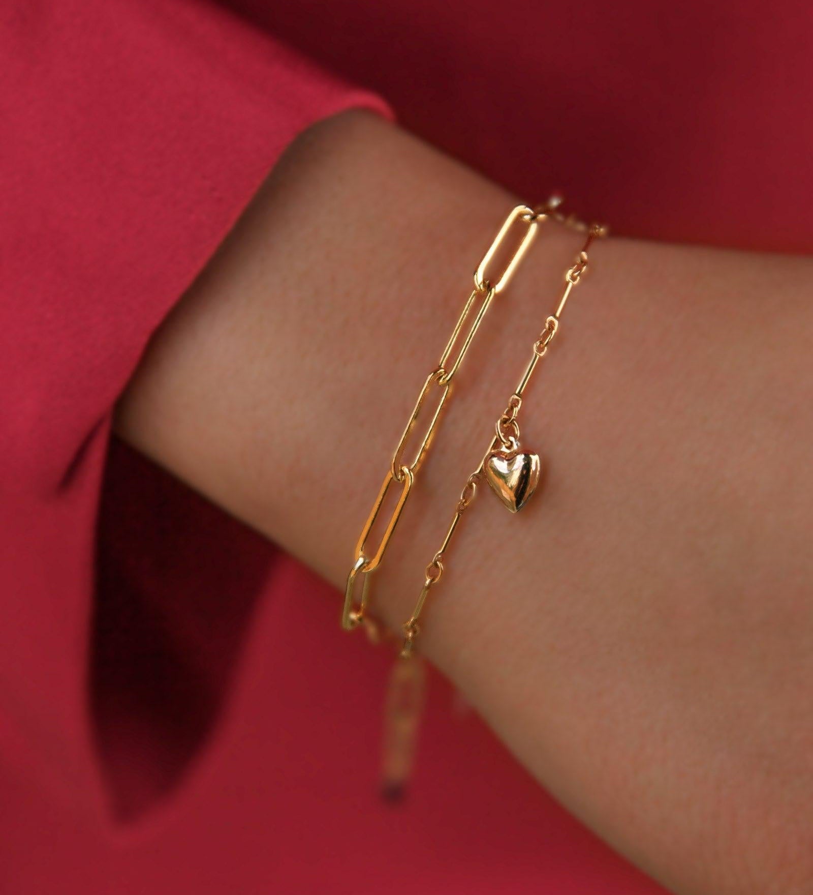 Cause We Care-Puffy Heart Bracelet-Bracelets-14k Gold-fill-Blue Ruby Jewellery-Vancouver Canada