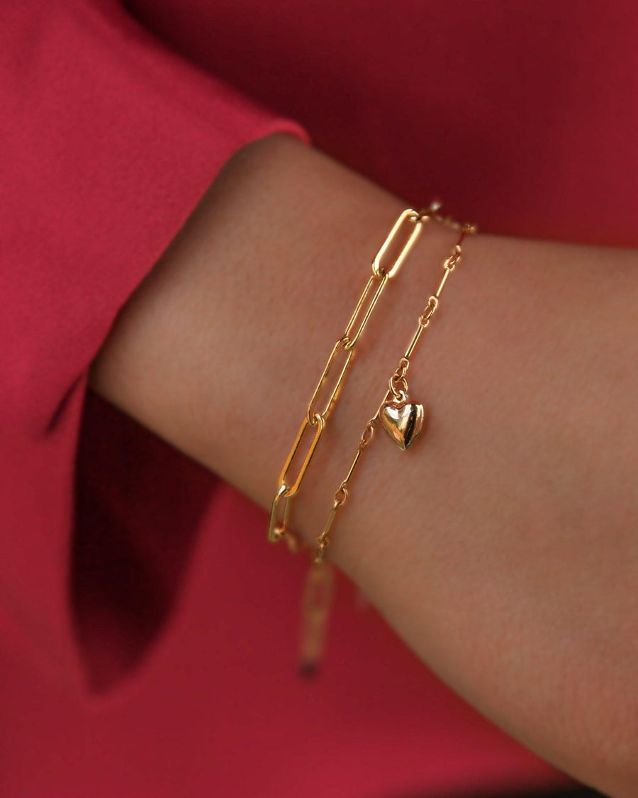 Cause We Care-Puffy Heart Bracelet-Bracelets-14k Gold-fill-Blue Ruby Jewellery-Vancouver Canada