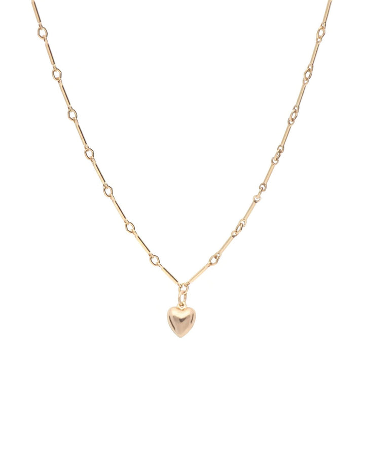 Cause We Care-Puffy Heart Necklace-Necklaces-14k Gold-fill-Blue Ruby Jewellery-Vancouver Canada
