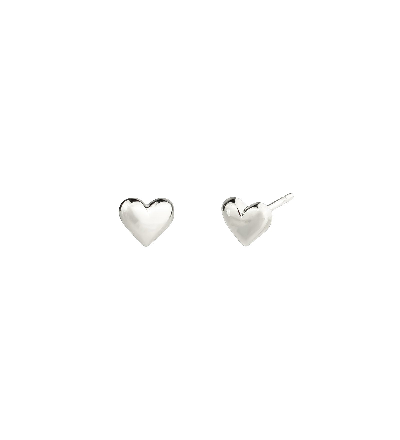 Tashi-Puffy Heart Studs-Earrings-Sterling Silver-Blue Ruby Jewellery-Vancouver Canada