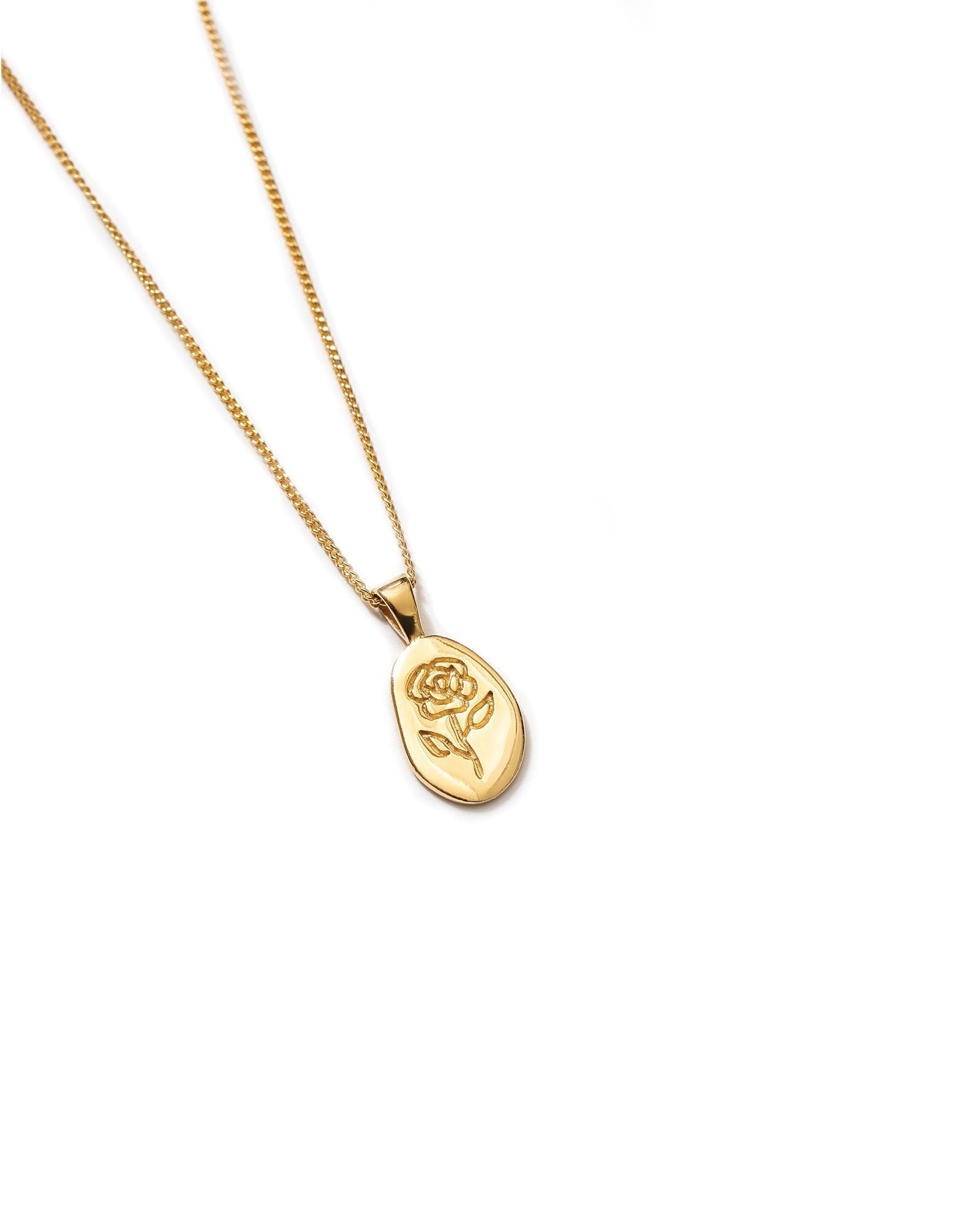 Wolf Circus Rose Pendant Necklace 14k Gold fill Gold Plated Blue Ruby Jewellery