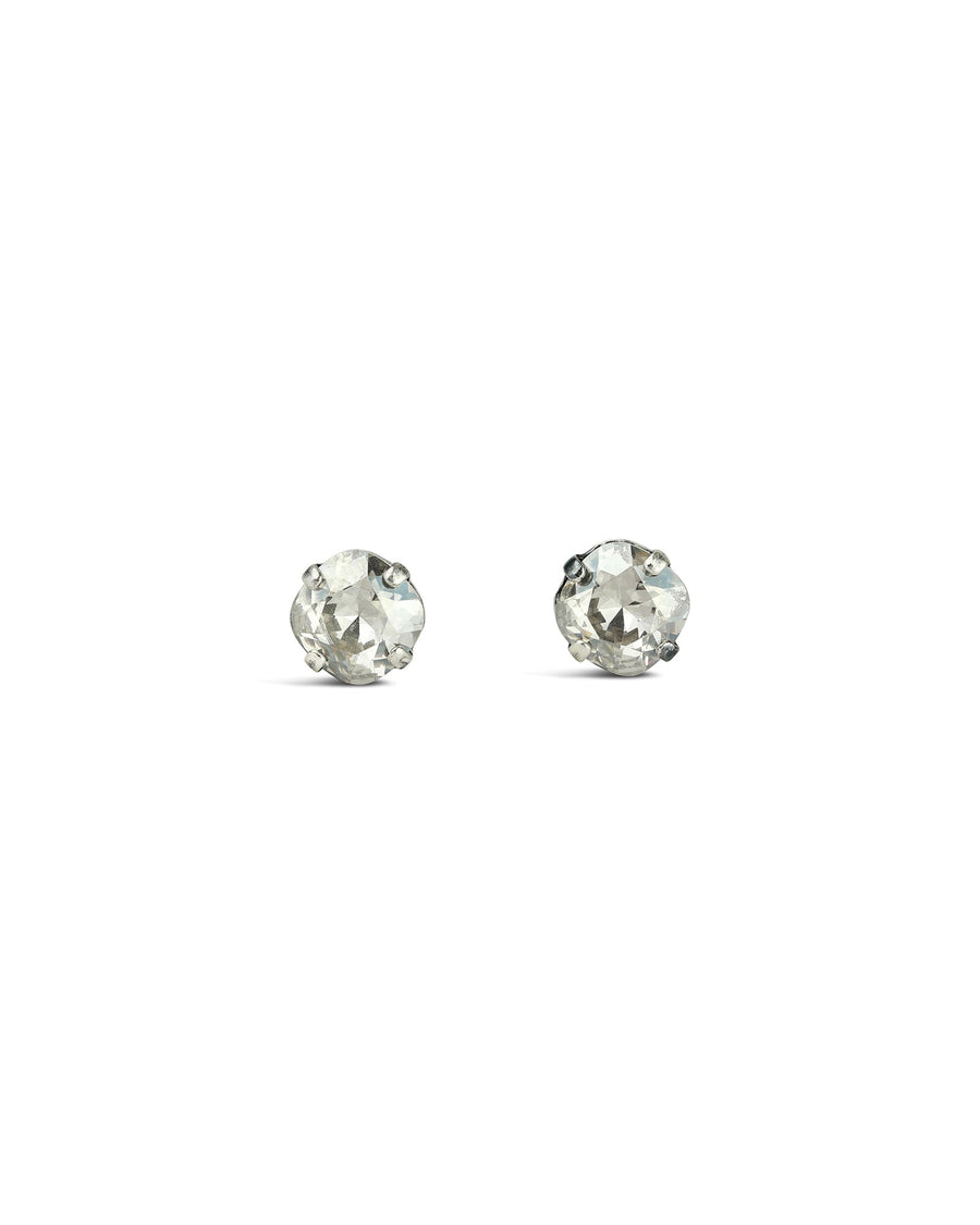 La Vie Parisienne-Round Crystal Studs | 8mm-Earrings-Sterling Silver Plated-Shade Crystal-Blue Ruby Jewellery-Vancouver Canada