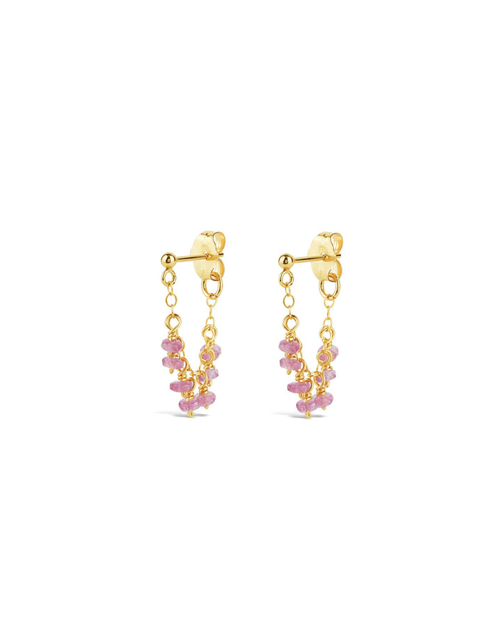 Poppy Rose-Shalom Studs-Earrings-14k Gold-fill, Ruby-Blue Ruby Jewellery-Vancouver Canada